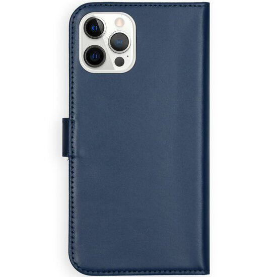 Selencia - Genuine Leather Bookcase voor Apple iPhone 12 Pro Max - Blue
