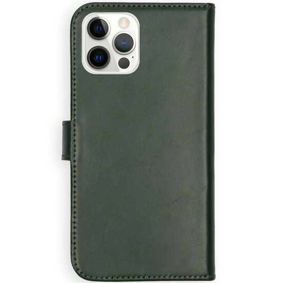 Selencia - Genuine Leather Bookcase voor Apple iPhone 12 (Pro) - Green
