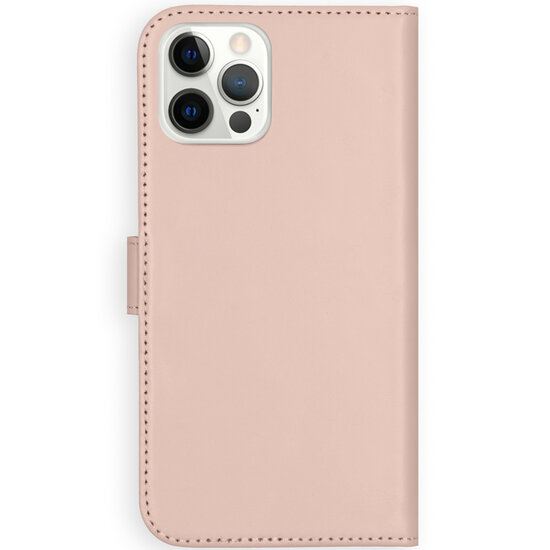 Selencia - Genuine Leather Bookcase voor Apple iPhone 12 (Pro) - Dusty Pink