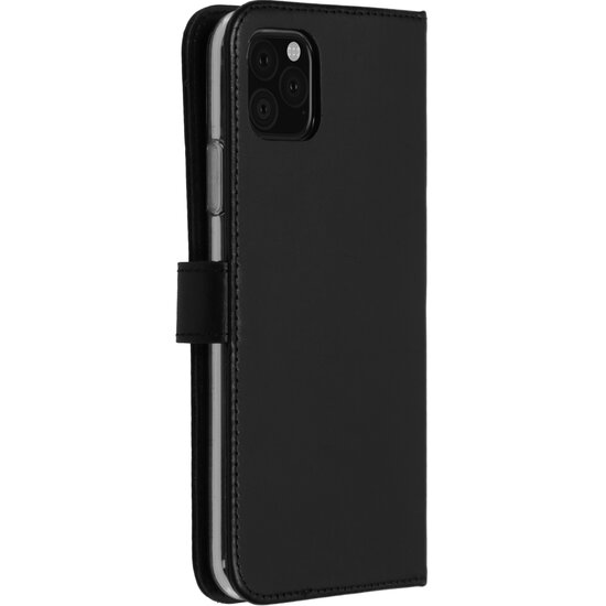 Selencia - Genuine Leather Bookcase voor Apple iPhone 11 Pro Max - Black