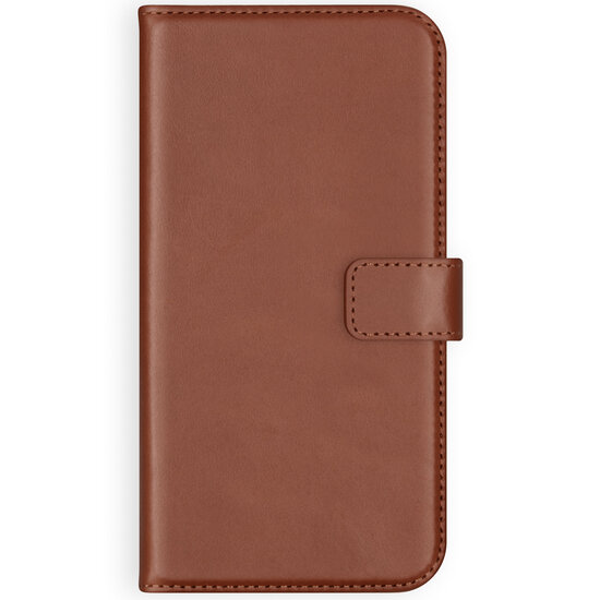 Selencia - Genuine Leather Bookcase voor Apple iPhone 11 Pro - Light Brown