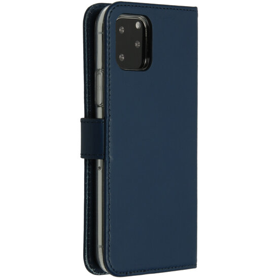 Selencia - Genuine Leather Bookcase voor Apple iPhone 11 Pro - Blue