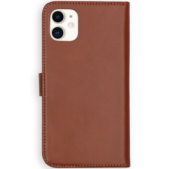 Selencia - Genuine Leather Bookcase voor Apple iPhone 11 - Light Brown