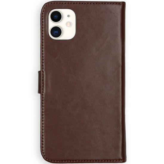 Selencia - Genuine Leather Bookcase voor Apple iPhone 11 - Brown