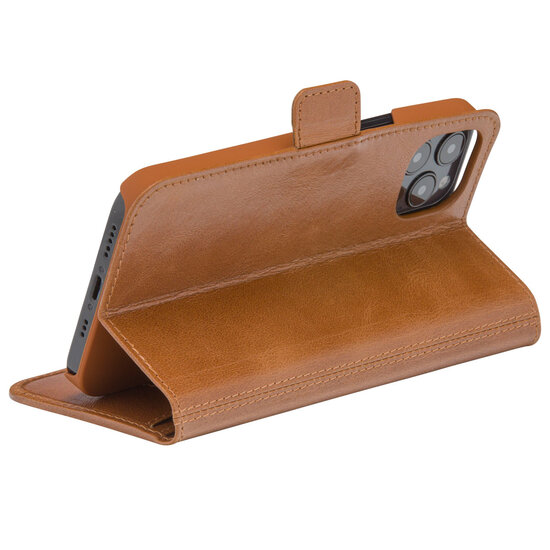 dbramante1928 - Copenhagen Bookcase voor Apple iPhone 13 - Brown