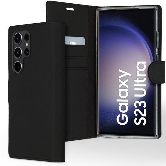 Accezz - Wallet Softcase Bookcase voor Samsung Galaxy S23 Ultra - Black