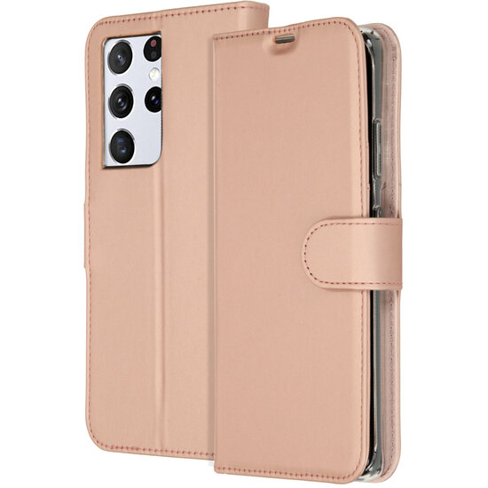 Accezz - Wallet Softcase Bookcase voor Samsung Galaxy S21 Ultra - Rose Gold
