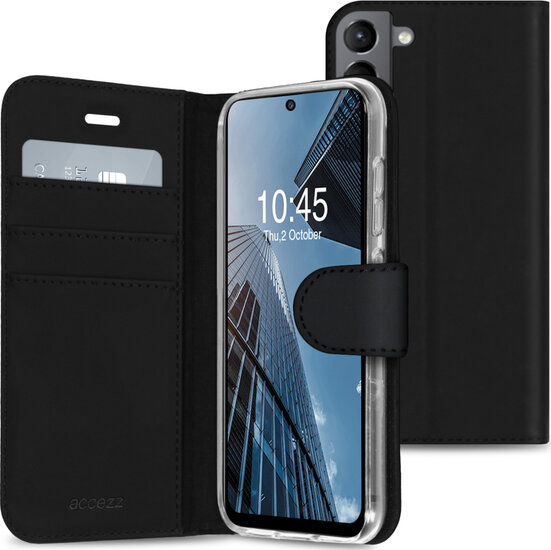 Accezz - Wallet Softcase Bookcase voor Samsung Galaxy S21 FE - Black