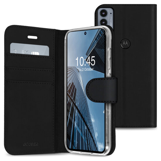Accezz - Wallet Softcase Bookcase voor Motorola Edge 20 - Black