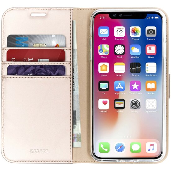 Accezz - Wallet Softcase Bookcase voor Apple iPhone Xs Max - Gold