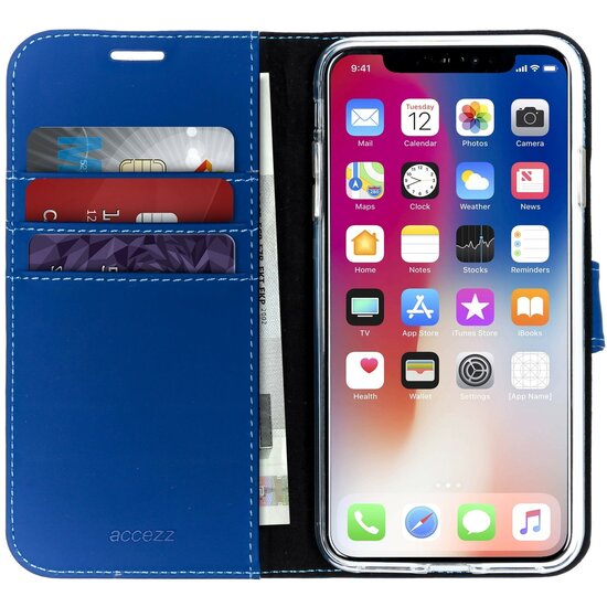 Accezz - Wallet Softcase Bookcase voor Apple iPhone Xs Max - Blue