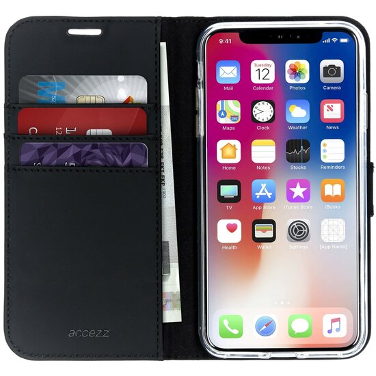 Accezz - Wallet Softcase Bookcase voor Apple iPhone Xs Max - Black