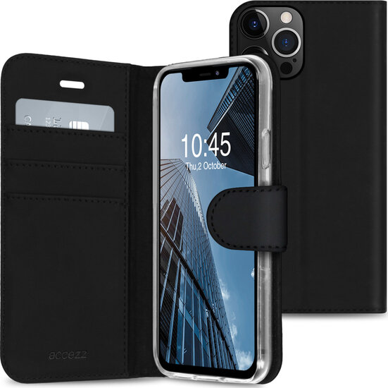 Accezz - Wallet Softcase Bookcase voor Apple iPhone 13 Pro - Black