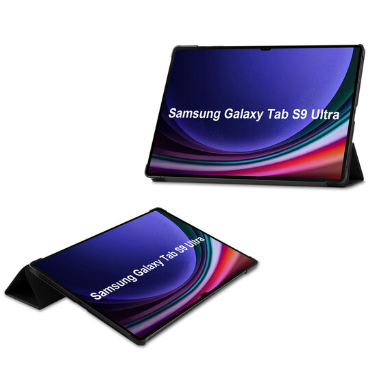 Accezz - Trifold Bookcase voor Samsung Galaxy Tab S10 Ultra / Tab S9 Ultra - Black