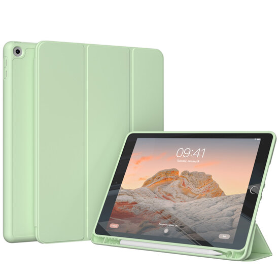 Accezz - Smart Silicone Bookcase voor Apple iPad 6 (2018) 9.7 inch / iPad 5 (2017) 9.7 inch - Light Green