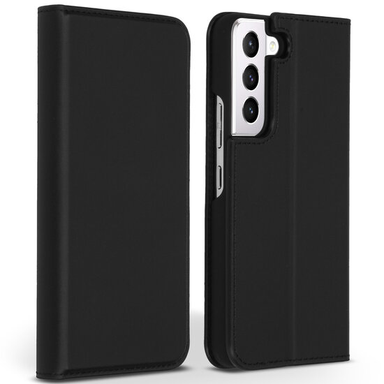 Accezz - Premium Leather Slim Bookcase voor Samsung Galaxy S22 Plus - Black