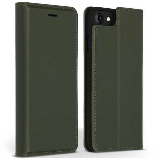 Accezz - Premium Leather Slim Bookcase voor Apple iPhone SE (2022 / 2020) / 8 / 7 / 6(s) - Green