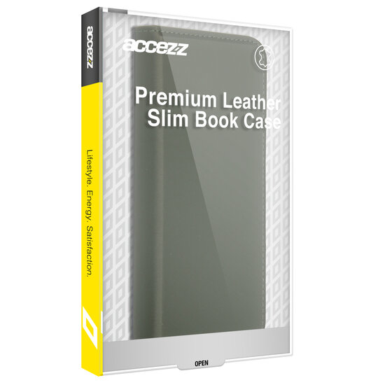 Accezz - Premium Leather Slim Bookcase voor Apple iPhone 13 Pro Max - Green