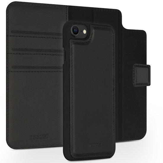 Accezz - Premium Leather 2 in 1 Wallet Bookcase voor Apple iPhone SE (2022 / 2020) / 8 / 7 / 6(s) - Black