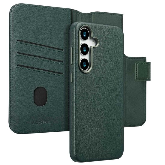 Accezz - Leather Bookcase 2-in-1 met MagSafe voor Samsung Galaxy S25 Plus - Cedar Green
