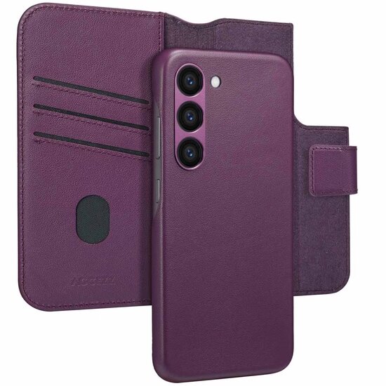 Accezz - Leather Bookcase 2-in-1 met MagSafe voor Samsung Galaxy S23 - Heath Purple