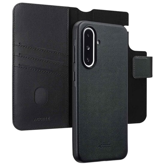 Accezz - Leather Bookcase 2-in-1 met MagSafe voor Samsung Galaxy A36 / A56 - Onyx Black