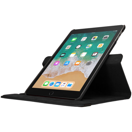 Accezz - 360&deg; draaibare Bookcase voor Apple iPad 6 (2018) 9.7 inch / iPad 5 (2017) 9.7 inch - Black