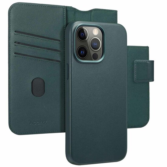 Accezz - Leather Bookcase 2-in-1 met MagSafe voor Apple iPhone 15 Pro Max - Cedar Green