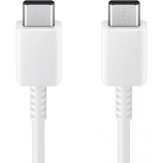 Samsung - Originele USB-C naar USB-C kabel - 1.8 m - 25 Watt -Black + Originele Fast Charging Adapter USB-C Oplader - In Fabrieksverpakking - 25 Watt - White