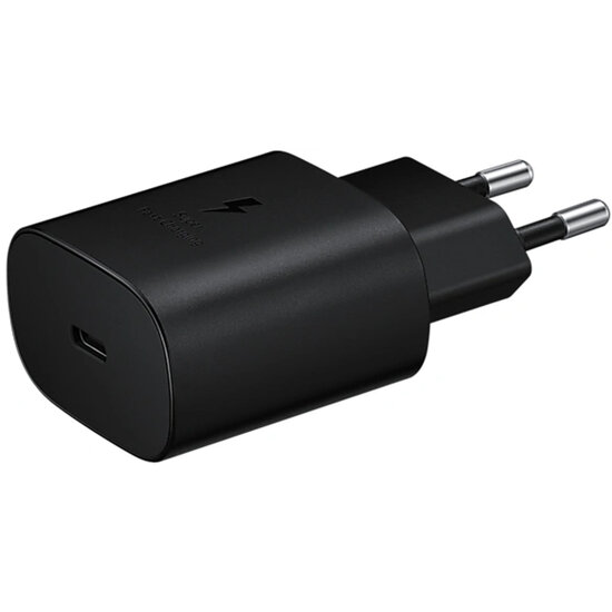 Samsung - Originele USB-C naar USB-C kabel - 1.8 m - 25 Watt - Black + Originele Fast Charging Adapter USB-C Oplader - In Fabrieksverpakking - 25 Watt - Black