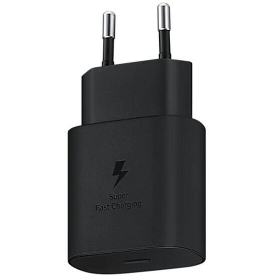 Samsung - Originele USB-C naar USB-C kabel - 1 m - 25 Watt - Black + Originele Fast Charging Adapter USB-C Oplader - In Fabrieksverpakking - 25 Watt - Black