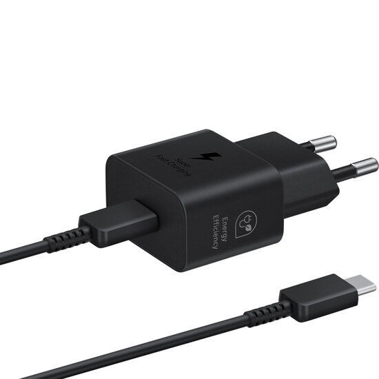 Samsung - Originele 25W Efficiency Adapter met USB-C naar USB-C kabel - 1 m - Black