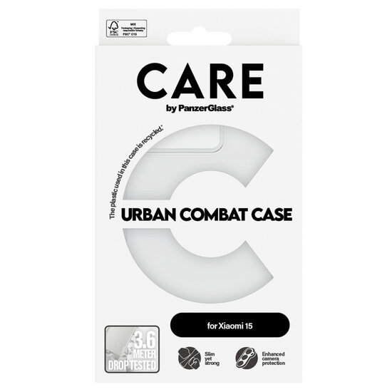 CARE by PanzerGlass - Urban Combat Case voor Xiaomi 15 - Clear