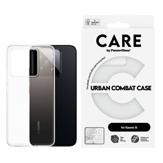 CARE by PanzerGlass - Urban Combat Case voor Xiaomi 15 - Clear