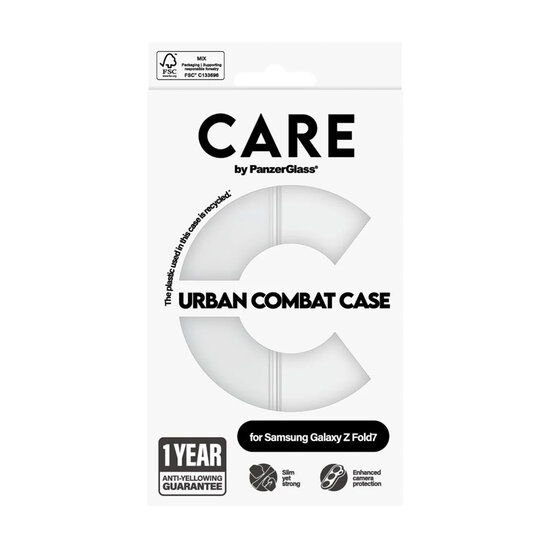 CARE by PanzerGlass - Urban Combat Case voor Samsung Galaxy Z Fold 7 - Transparent