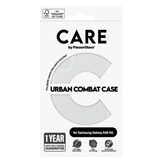 CARE by PanzerGlass - Urban Combat Case voor Samsung Galaxy A56 - Transparent