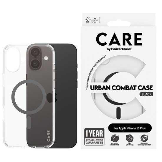 CARE by PanzerGlass - Urban Combat Case MagSafe voor Apple iPhone 16 Plus - Blue