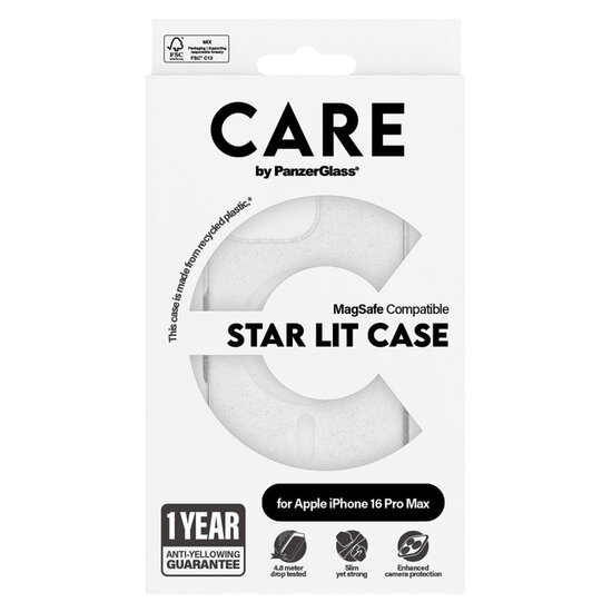CARE by PanzerGlass - Star Lit Case MagSafe voor Apple iPhone 16 Pro Max - Star Lit