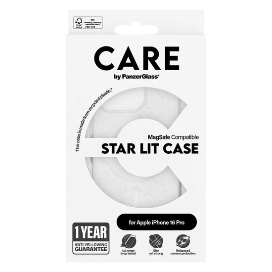 CARE by PanzerGlass - Star Lit Case MagSafe voor Apple iPhone 16 Pro - Star Lit