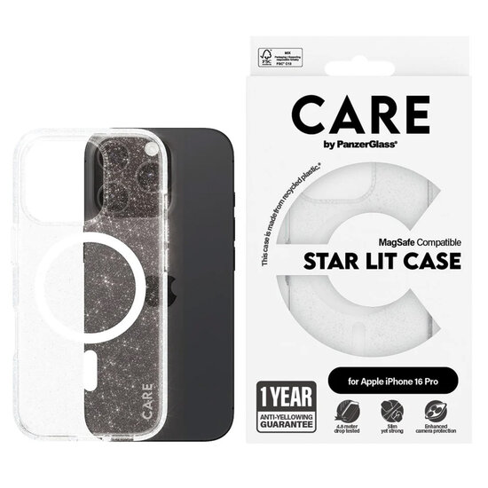 CARE by PanzerGlass - Star Lit Case MagSafe voor Apple iPhone 16 Pro - Star Lit