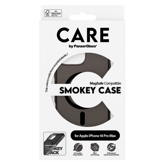 CARE by PanzerGlass - Smokey Urban Combat Case MagSafe voor Apple iPhone 16 Pro Max - Smokey