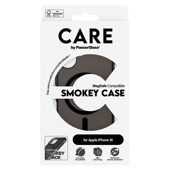 CARE by PanzerGlass - Smokey Urban Combat Case MagSafe voor Apple iPhone 16 - Smokey