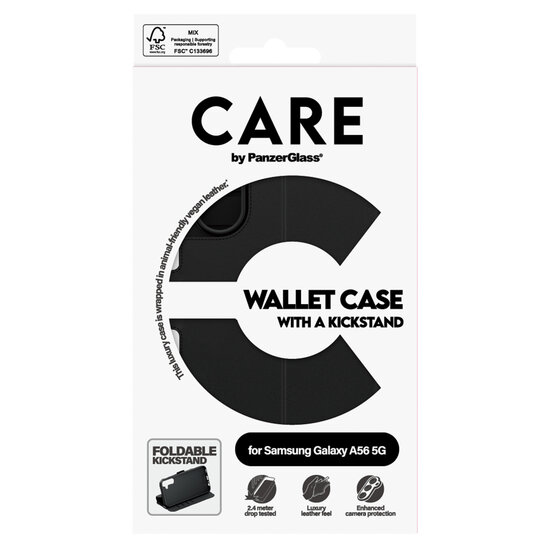 CARE by PanzerGlass - Feature Wallet Case w. Kickstand voor Samsung Galaxy A56 - Black