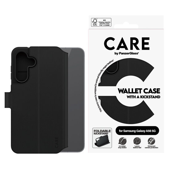 CARE by PanzerGlass - Feature Wallet Case w. Kickstand voor Samsung Galaxy A56 - Black