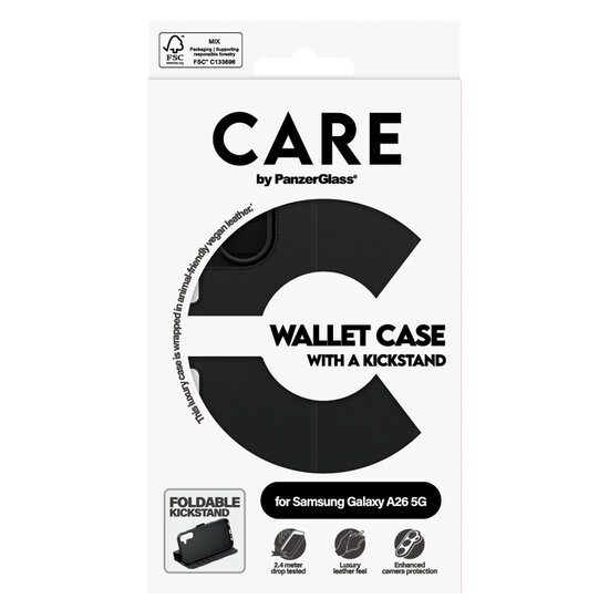 CARE by PanzerGlass - Feature Wallet Case w. Kickstand voor Samsung Galaxy A26 - Black
