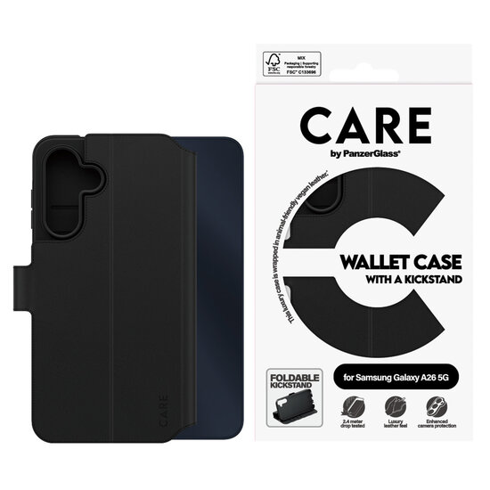 CARE by PanzerGlass - Feature Wallet Case w. Kickstand voor Samsung Galaxy A26 - Black