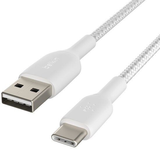 Belkin - Boost Charge Braided USB-C naar USB kabel - 3 m - White