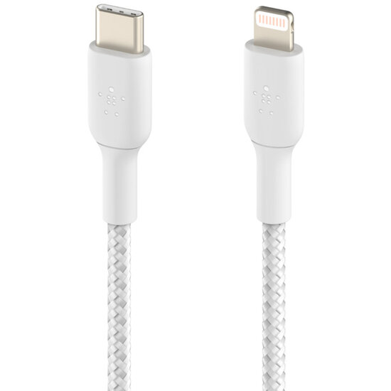 Belkin - Boost Charge Braided Lightning naar USB-C kabel - 2 m - White