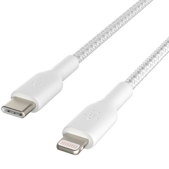 Belkin - Boost Charge Braided Lightning naar USB-C kabel - 2 m - White