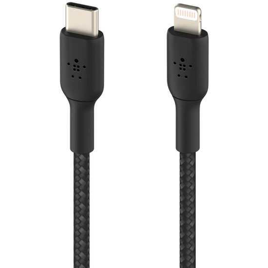 Belkin - Boost Charge Braided Lightning naar USB-C kabel - 1 m - Black